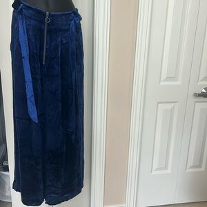 Intermix royal blue silk velvet wide leg pants. Perfect for holiday parties!